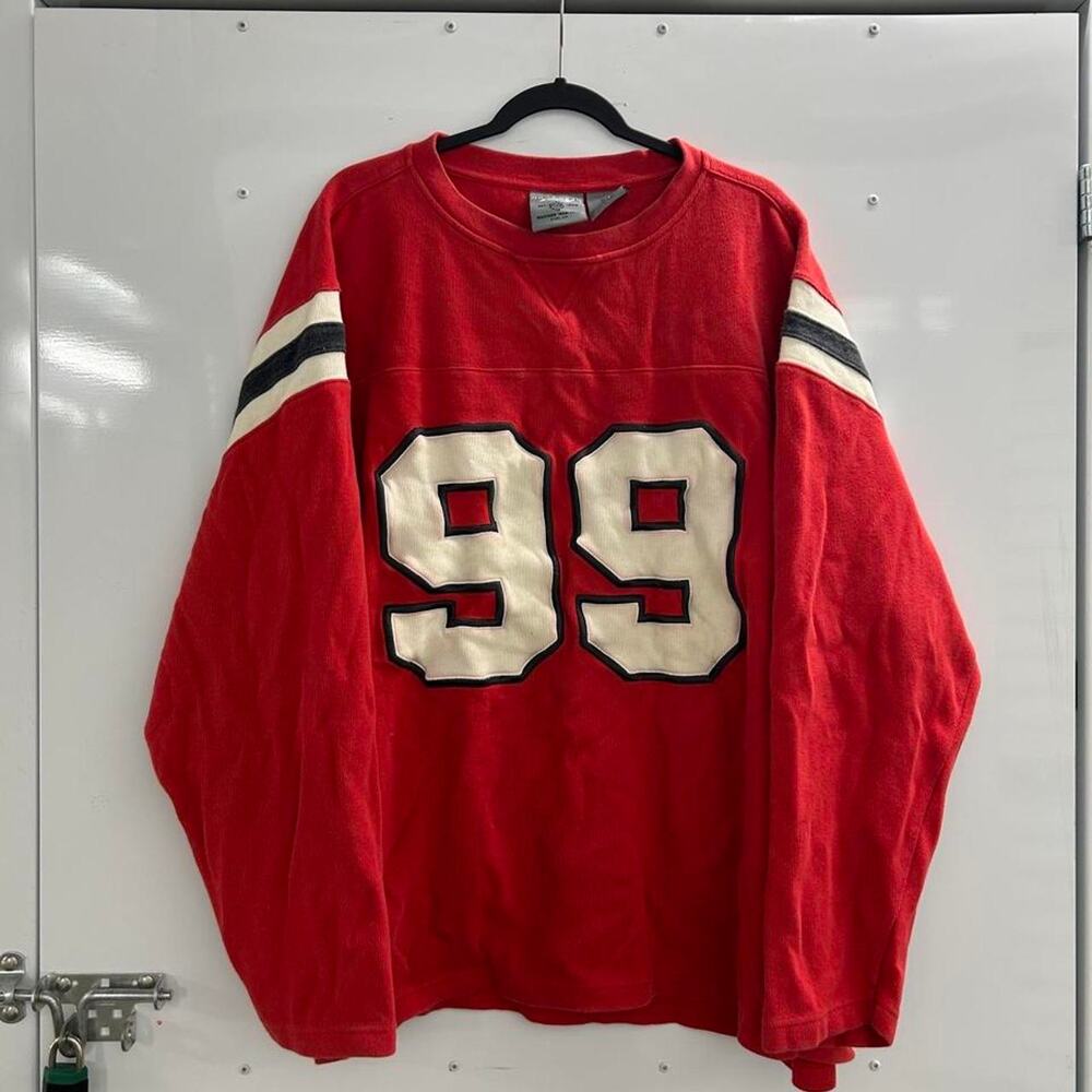 Red vtg rocawear crewneck/long sleeve with white number 99